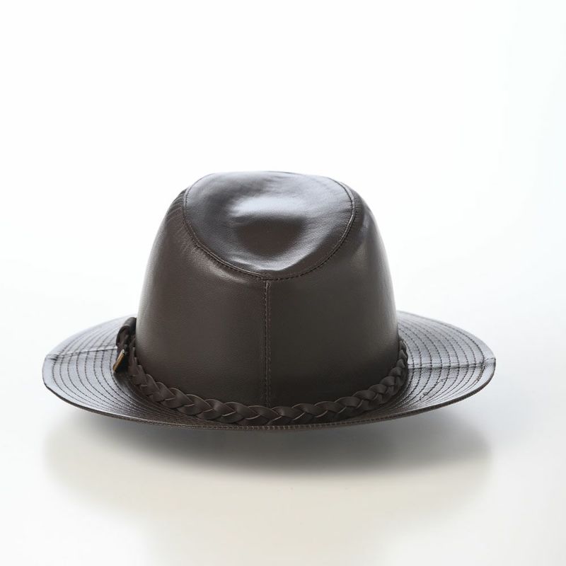 マローネのレザーハット Lamb Leather Hat（ラムレザー ハット） ダークブラウン