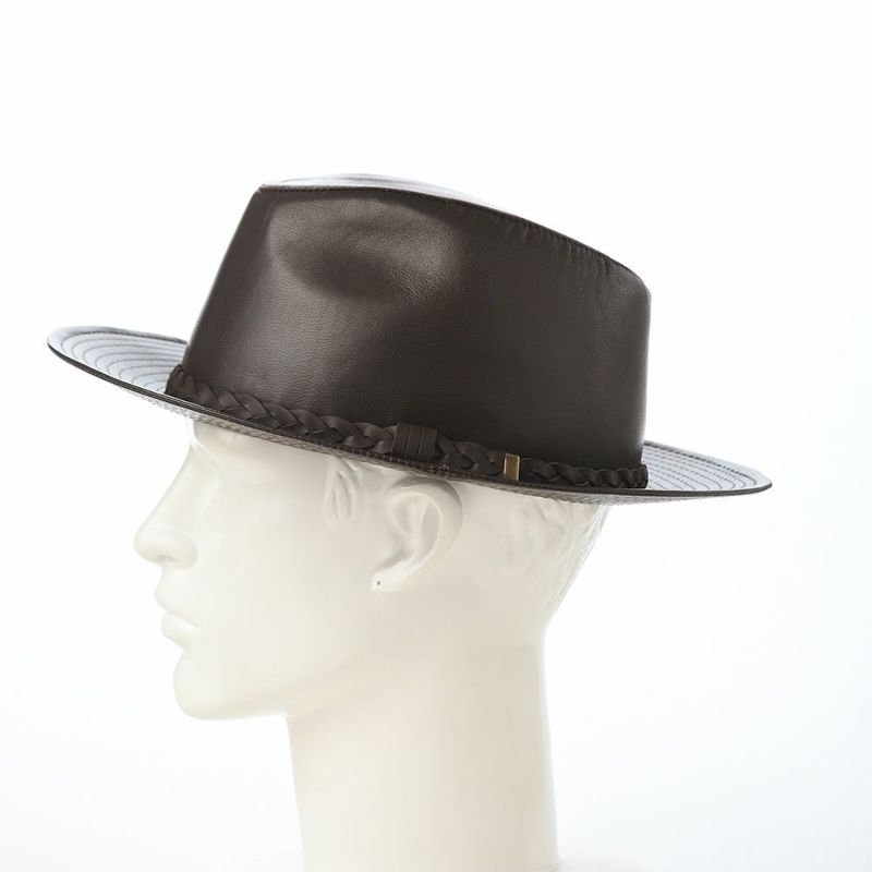 マローネのレザーハット Lamb Leather Hat（ラムレザー ハット） ダークブラウン