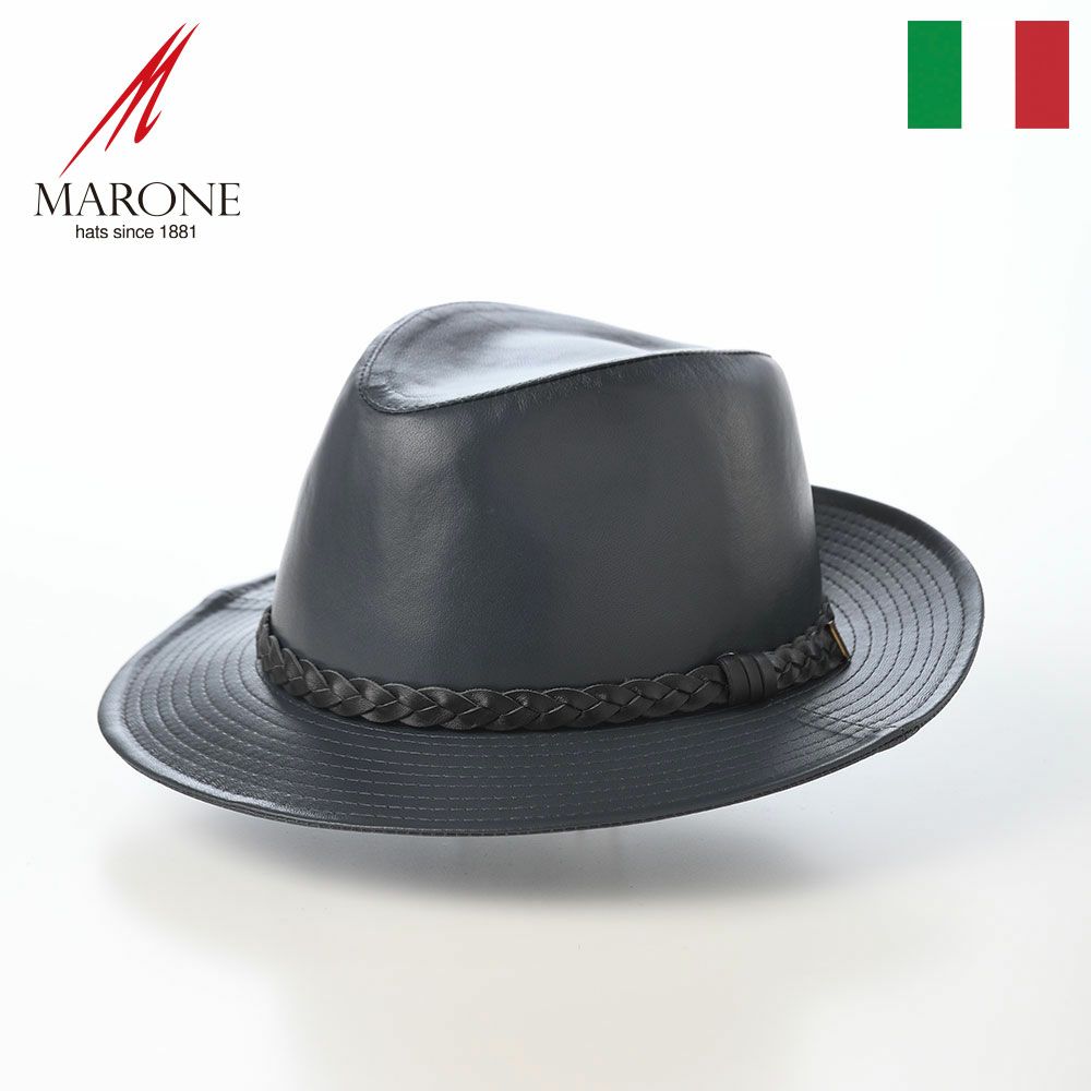 マローネ レザーハット Lamb Leather Hat（ラムレザー ハット） グレー