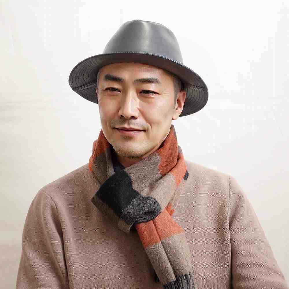 マローネ レザーハット Lamb Leather Hat（ラムレザー ハット） グレー