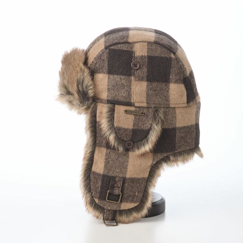 クラウンキャップの飛行帽 Aviator Check（アビエーター チェック） ブラウン