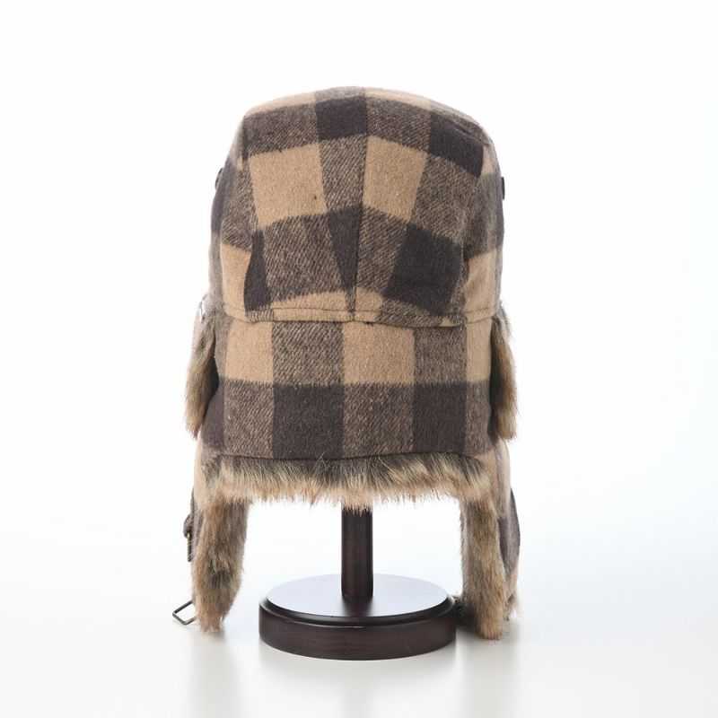 クラウンキャップの飛行帽 Aviator Check（アビエーター チェック） ブラウン