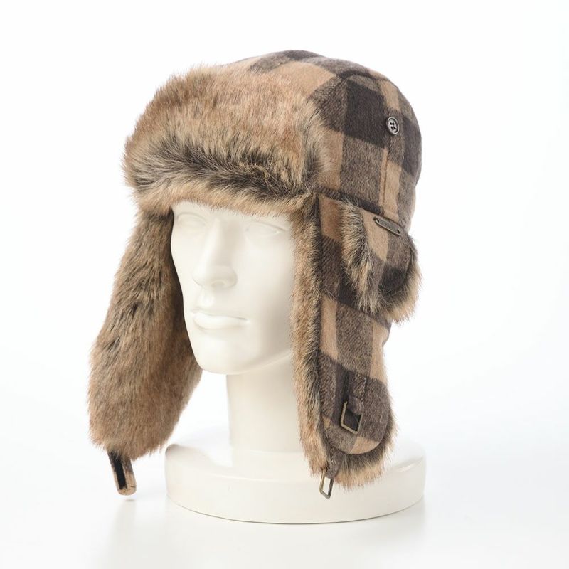 クラウンキャップの飛行帽 Aviator Check（アビエーター チェック） ブラウン