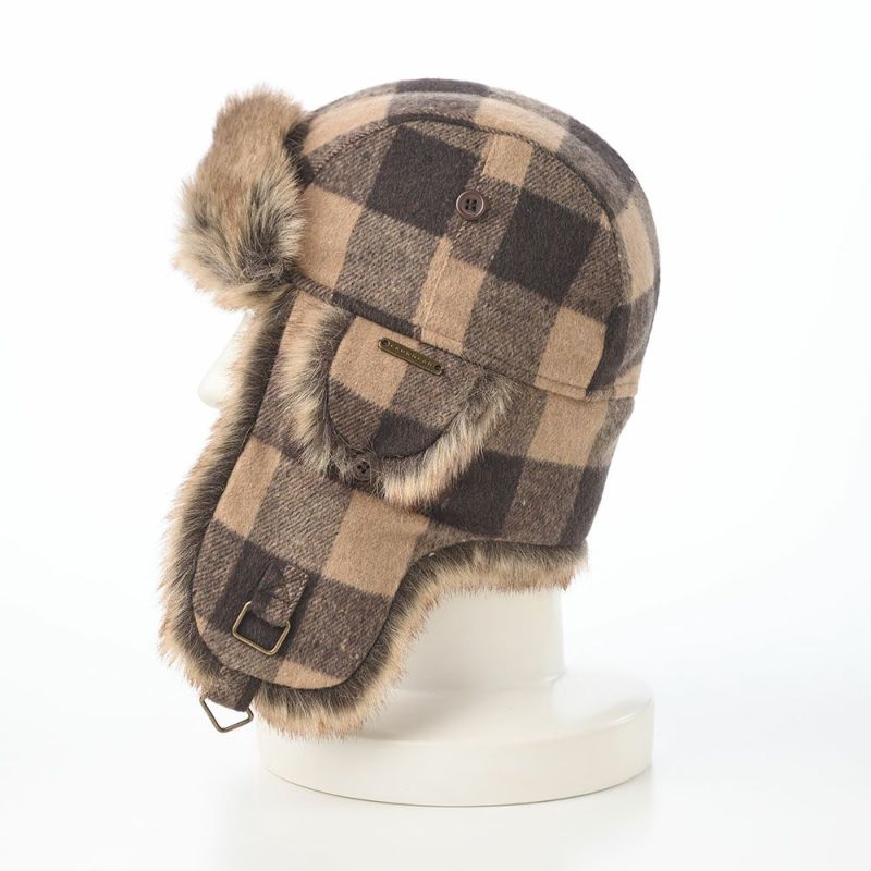 クラウンキャップの飛行帽 Aviator Check（アビエーター チェック） ブラウン