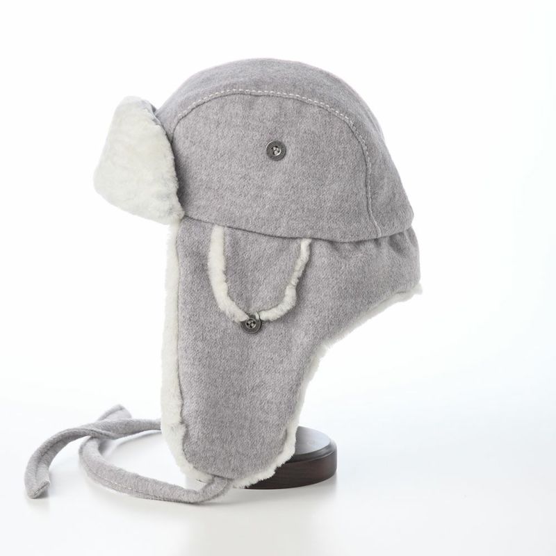 クラウンキャップの飛行帽 Cashmere Mix Aviator（カシミヤミックス アビエーター） グレー