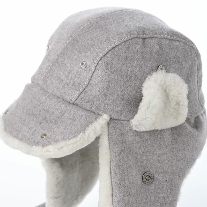 クラウンキャップの飛行帽 Cashmere Mix Aviator（カシミヤミックス アビエーター） グレー