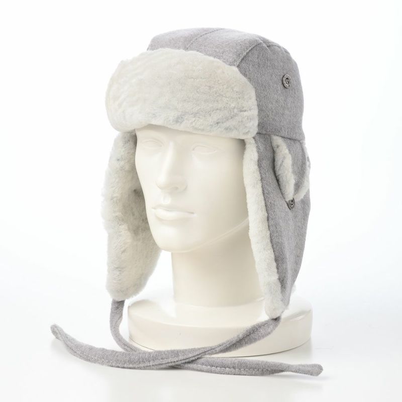 クラウンキャップの飛行帽 Cashmere Mix Aviator（カシミヤミックス アビエーター） グレー