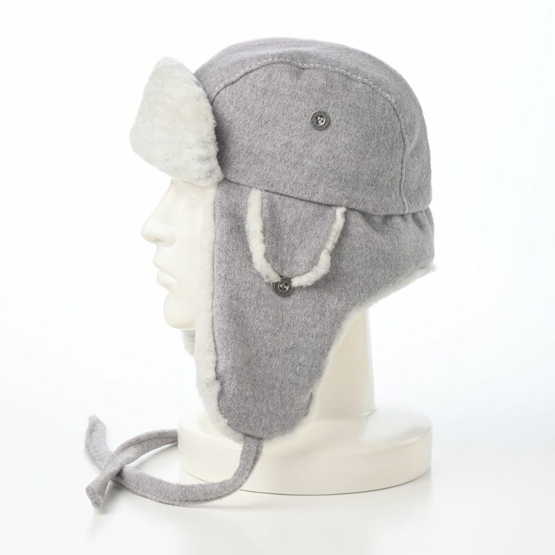クラウンキャップの飛行帽 Cashmere Mix Aviator（カシミヤミックス アビエーター） グレー
