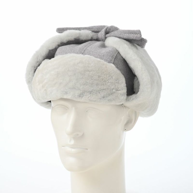 クラウンキャップの飛行帽 Cashmere Mix Aviator（カシミヤミックス アビエーター） グレー