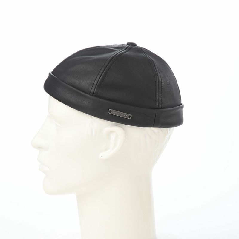 クラウンキャップのロールキャップ Lambskin Leather Beanie（ラムスキンレザー ビーニー） ブラック