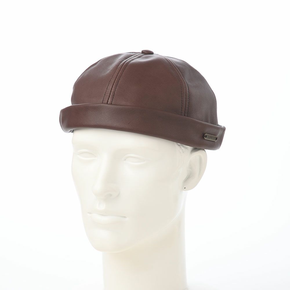 クラウンキャップ ロールキャップ Lambskin Leather Beanie
