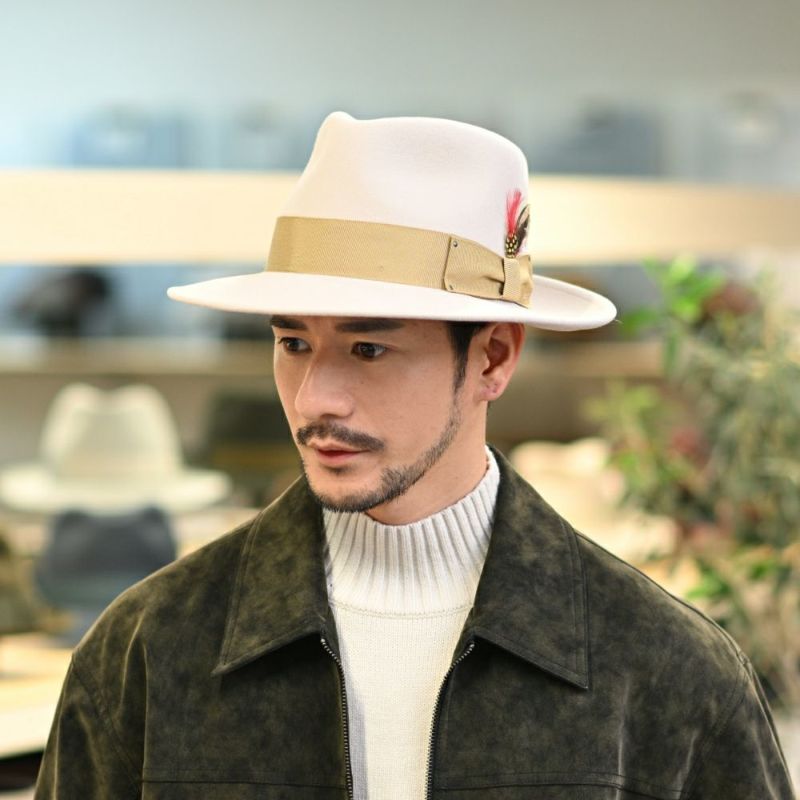 ベイリーのフェルトハット LITEFELT FEDORA（ライトフェルト フェドラ） アイボリー