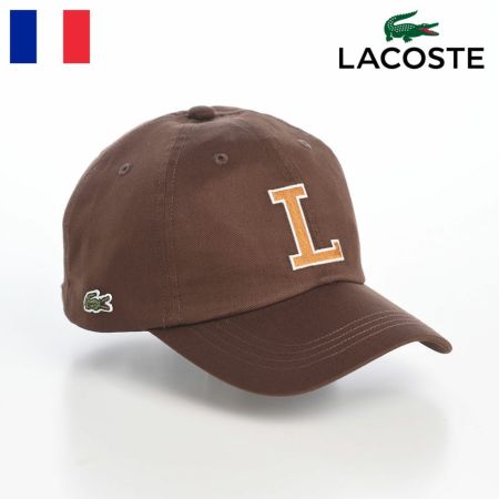 ラコステのキャップ INITIAL APPLIQUE CAP（イニシャルアップリケキャップ） L1251 ブラウン