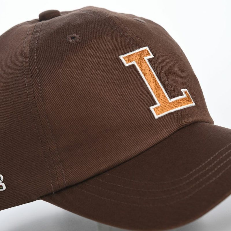 ラコステのキャップ INITIAL APPLIQUE CAP（イニシャルアップリケキャップ） L1251 ブラウン