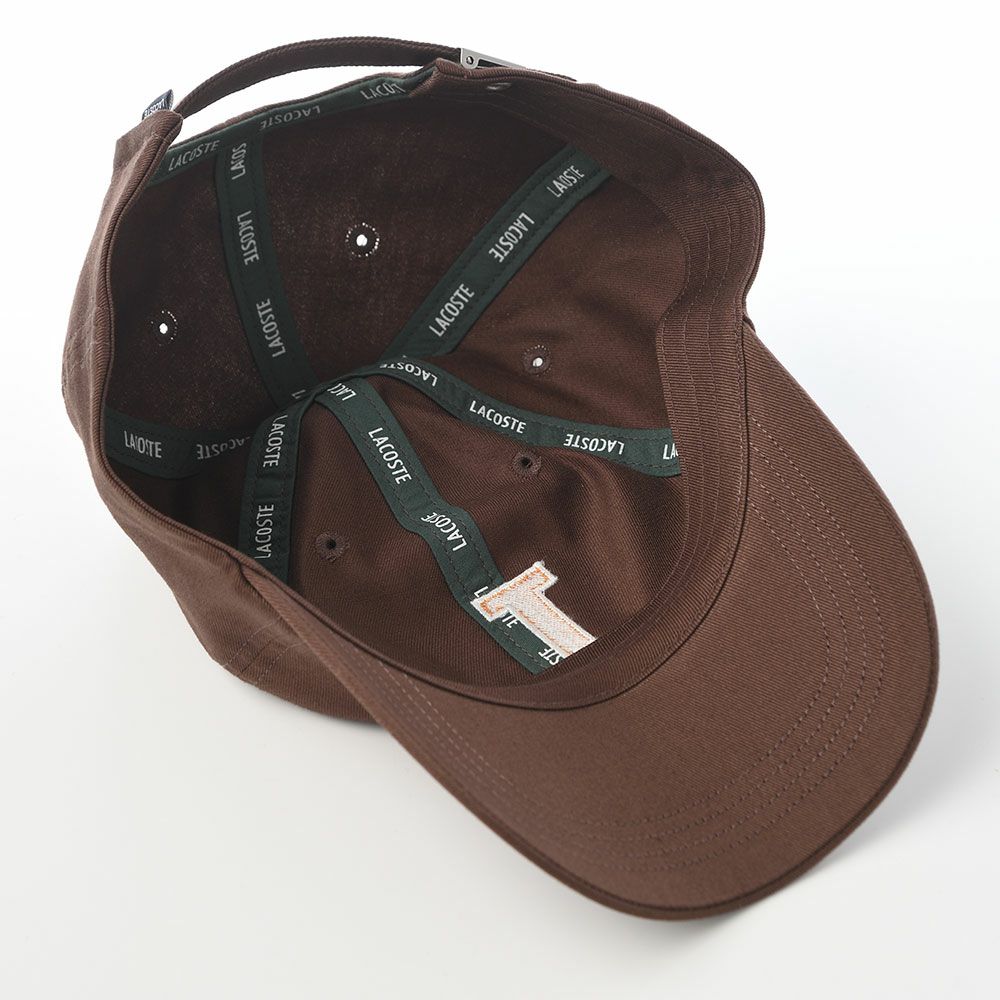 ラコステのキャップ INITIAL APPLIQUE CAP（イニシャルアップリケキャップ） L1251 ブラウン