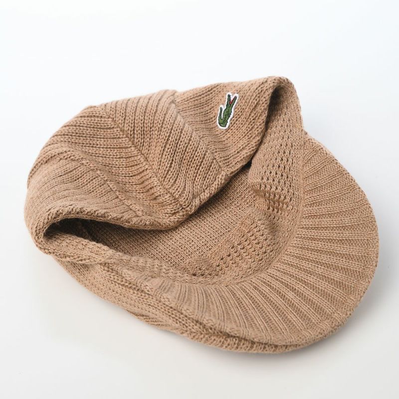 ラコステのハンチング ONE POINT RIB KNIT HUNTING（ワンポイント リブニットハンチング） L1331 ベージュ