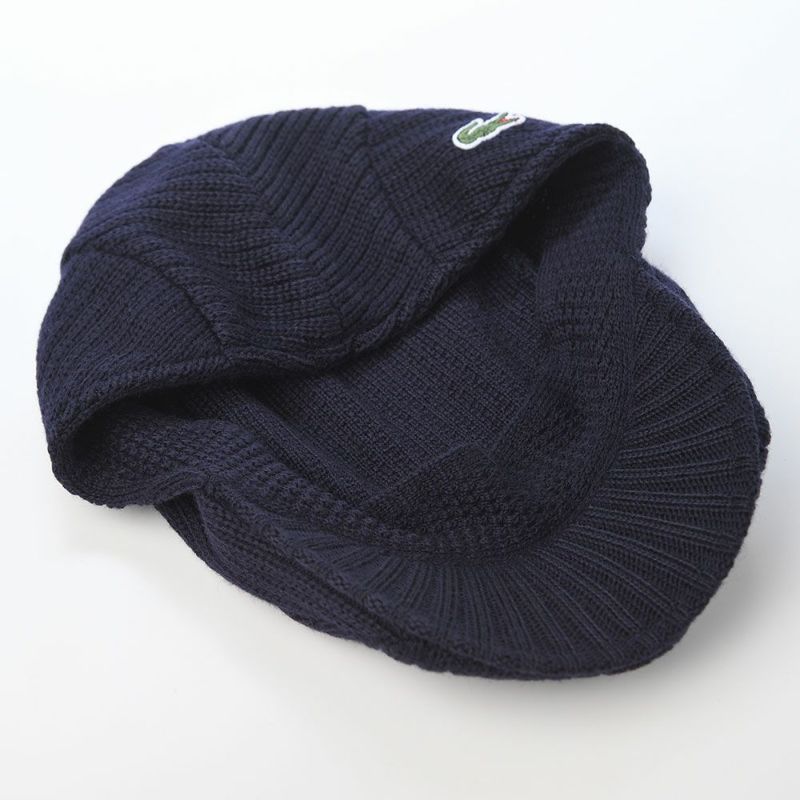 ラコステのハンチング ONE POINT RIB KNIT HUNTING（ワンポイント リブニットハンチング） L1331 ネイビー