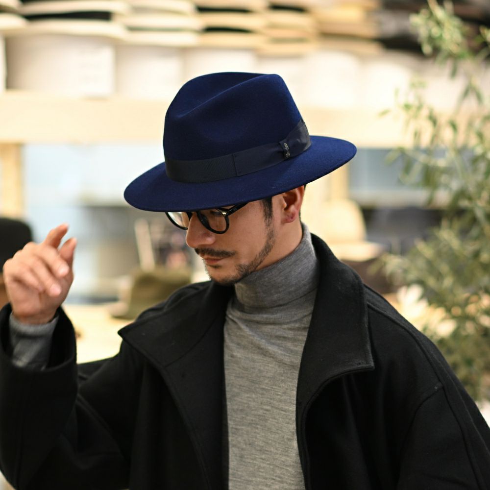 ボルサリーノのフェルトハット Country Cashmere Mix（カントリー カシミヤミックス） 540004 ネイビー