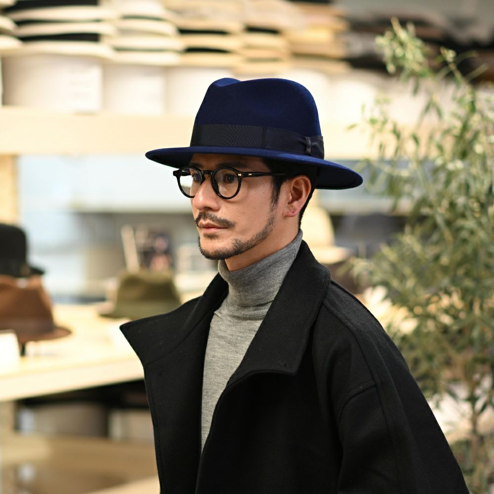 ボルサリーノのフェルトハット Country Cashmere Mix（カントリー カシミヤミックス） 540004 ネイビー