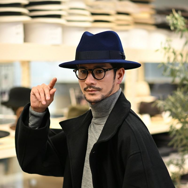 ボルサリーノのフェルトハット Country Cashmere Mix（カントリー カシミヤミックス） 540004 ネイビー