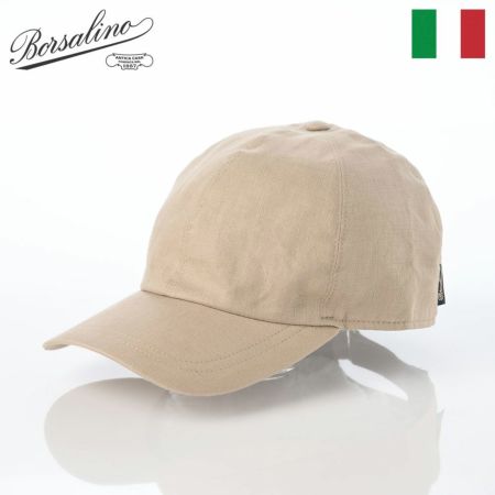 ボルサリーノのキャップ Baseball Cap Hiker Linen（ベイスボールキャップ ハイカーリネン） B95174 ベージュ
