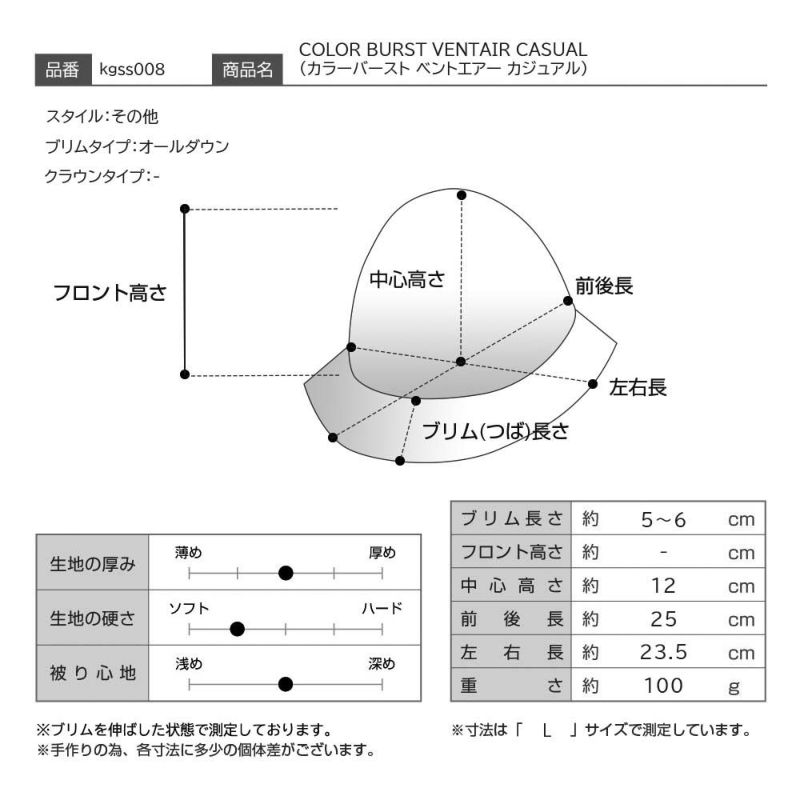 カンゴールのバケットハット COLOR BURST VENTAIR CASUAL（カラーバースト ベントエアー カジュアル） ブラックグラディエント