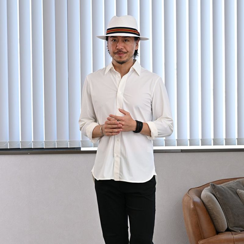 ビガリのブレードハット RIBBON STRIPE BRAID（リボンストライプ ブレード） ホワイト