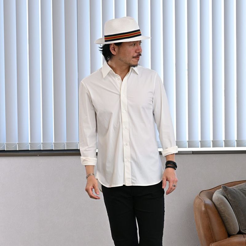 ビガリのブレードハット RIBBON STRIPE BRAID（リボンストライプ ブレード） ホワイト