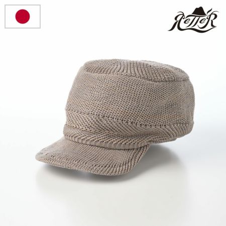 レッターの春夏ニットキャップ Silcot（シルコット） ベージュ