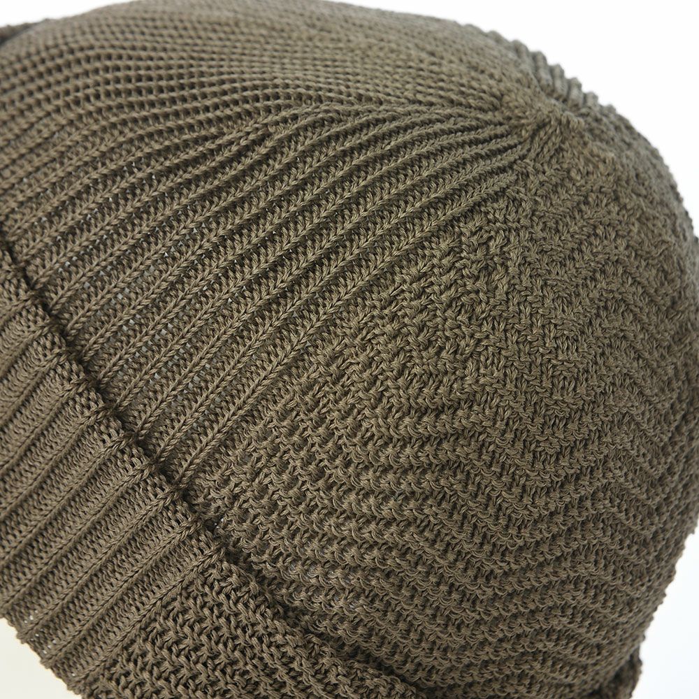 レッターの春夏ニット帽 Straw Yarn（ストローヤーン） カーキ