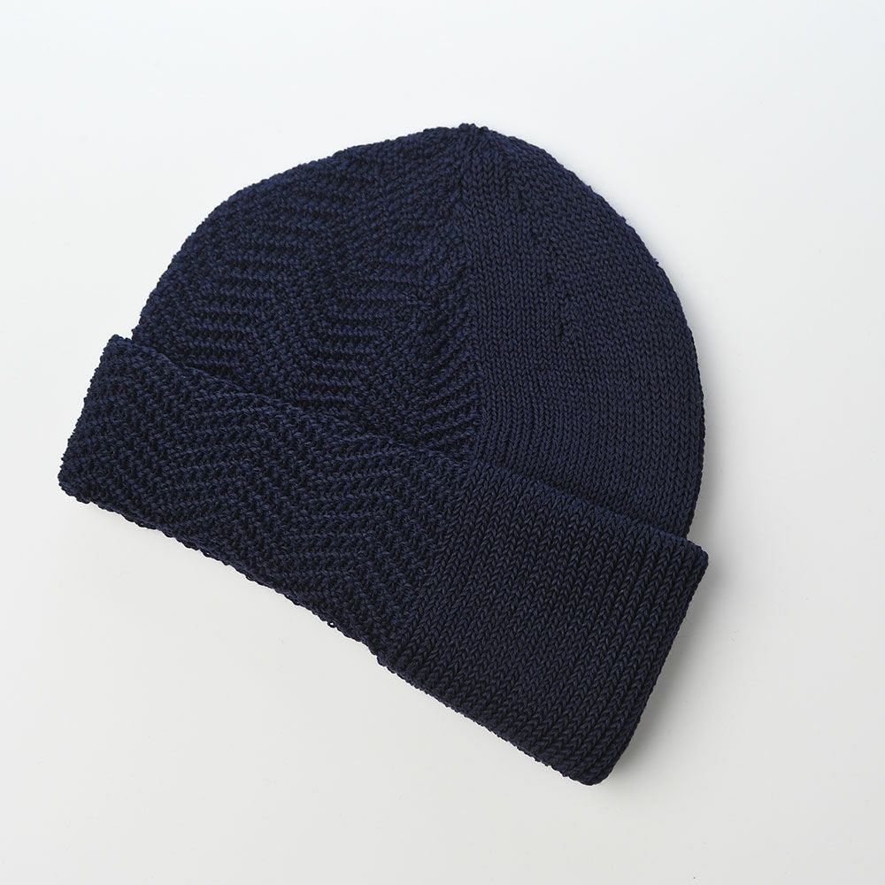 レッターの春夏ニット帽 Straw Yarn（ストローヤーン） ネイビー