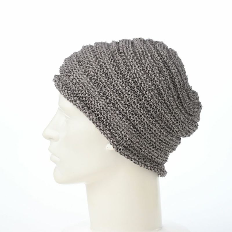 レッターの春夏ニット帽 Straw Yarn Long（ストローヤーン ロング） グレー