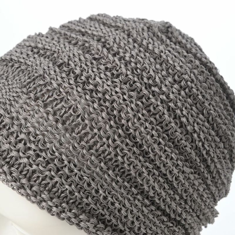 レッターの春夏ニット帽 Straw Yarn Long（ストローヤーン ロング） グレー
