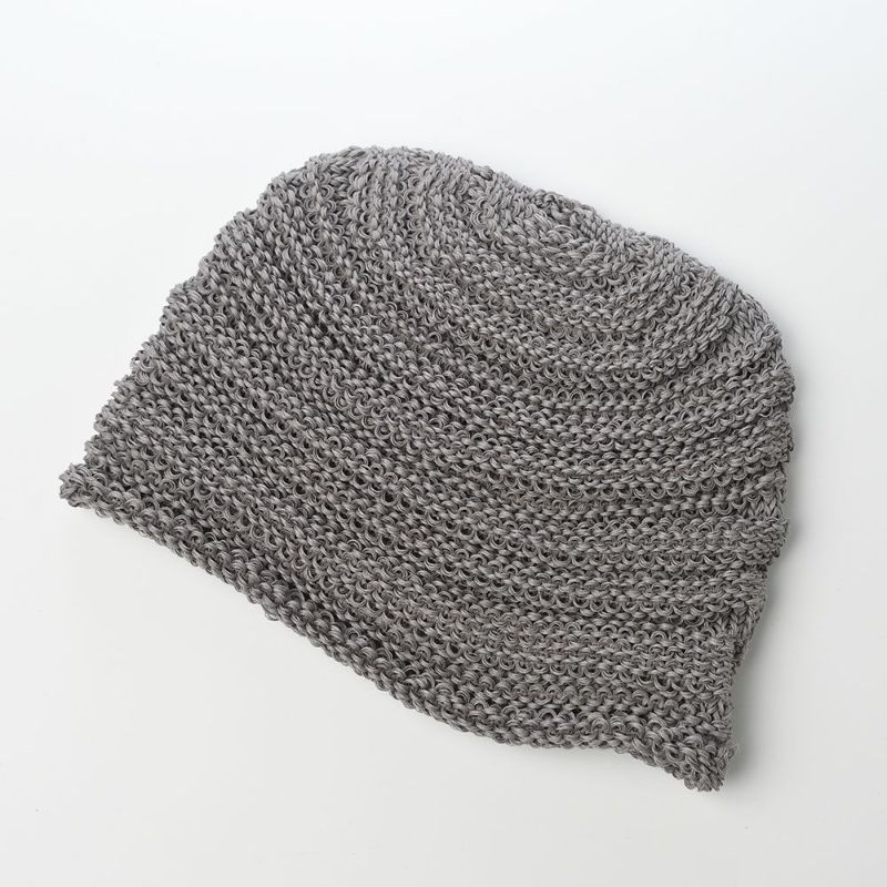 レッターの春夏ニット帽 Straw Yarn Long（ストローヤーン ロング） グレー