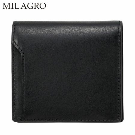 ミラグロの二つ折り財布 イタリアンレザー 薄型財布 CA-MB-669 ブラック