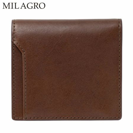 ミラグロの二つ折り財布 イタリアンレザー 薄型財布 CA-MB-669 チョコ