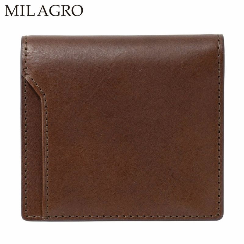 ミラグロの二つ折り財布 21ポケット タンポナートレザー ウォレット CA-S-2108 ネイビー