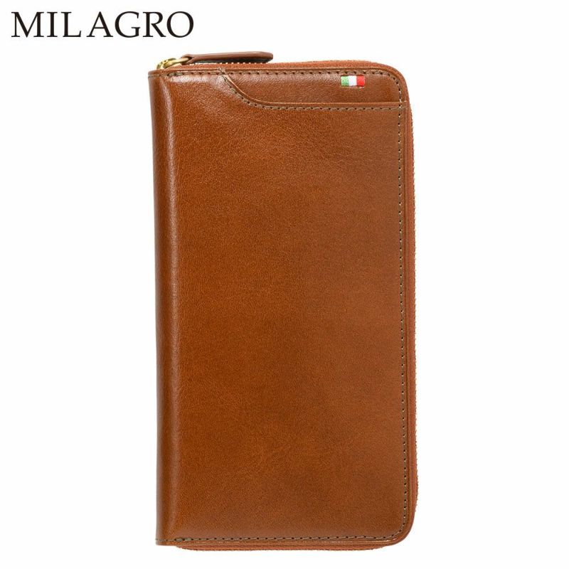 ミラグロの長財布 イタリアンレザー ギャルソン ウォレット CA-S-644 ブラウン