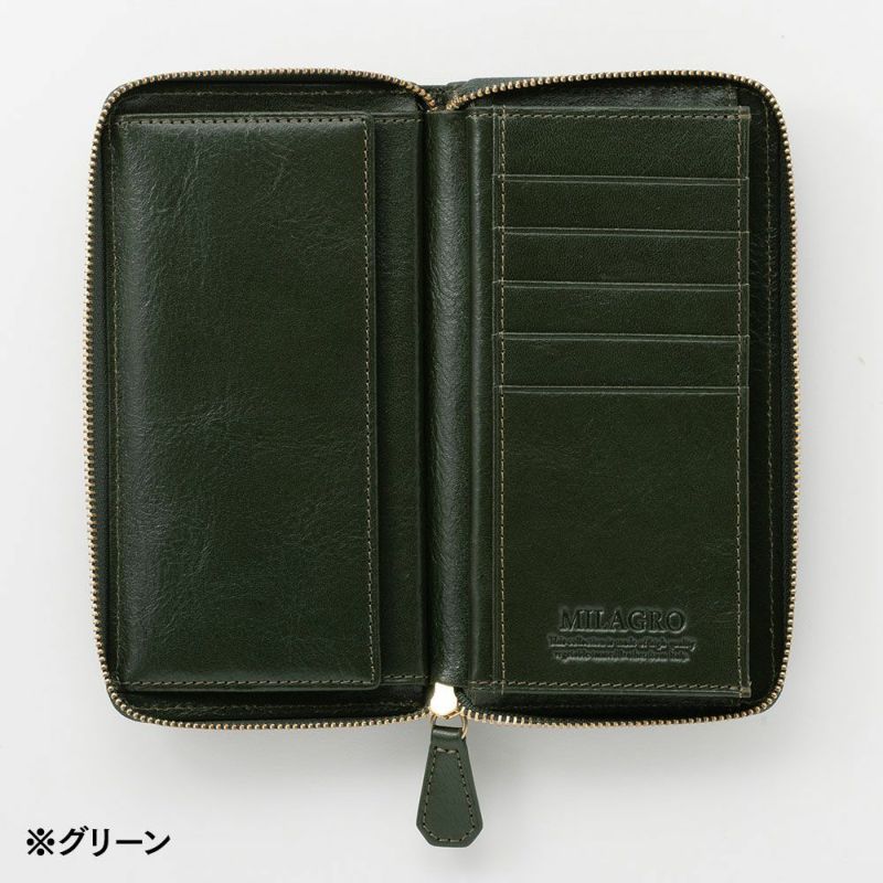 ミラグロの長財布 イタリアンレザー ギャルソン ウォレット CA-S-644 バーガンディー