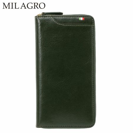 ミラグロの長財布 イタリアンレザー ギャルソン ウォレット CA-S-644 グリーン
