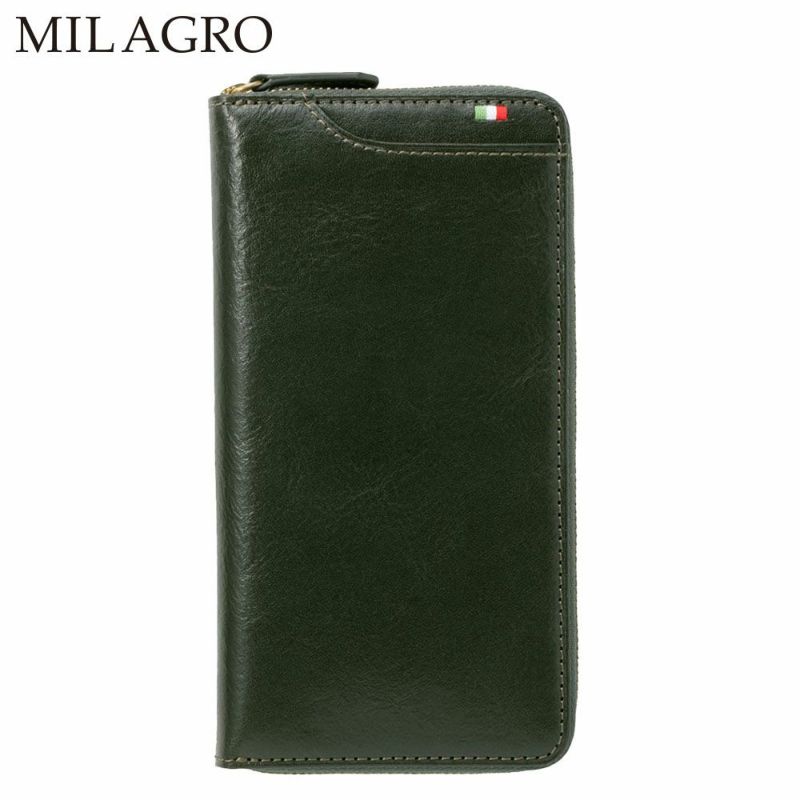 ミラグロの長財布 イタリアンレザー ギャルソン ウォレット CA-S-644 グリーン
