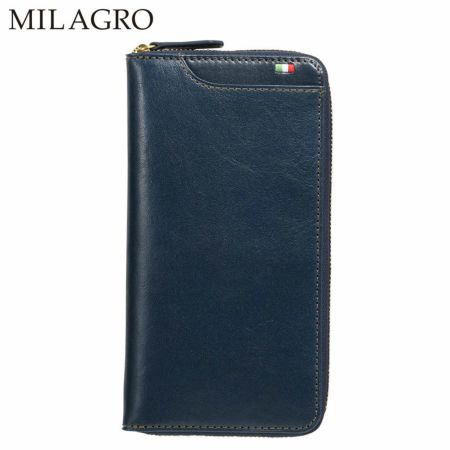 ミラグロの長財布 イタリアンレザー ギャルソン ウォレット CA-S-644 ネイビー