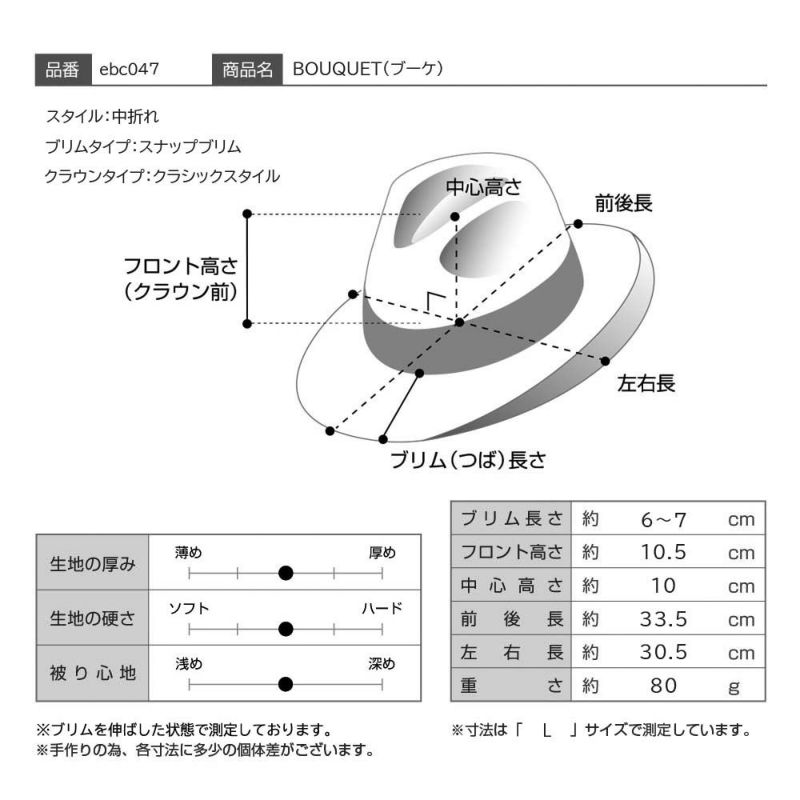 エロイベルナールのパナマハット BOUQUET（ブーケ）