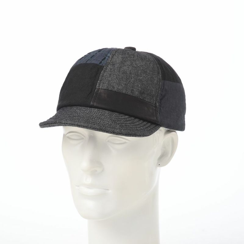 モーノのベースボールキャップ Patchwork short brim cap（パッチワークショートブリムキャップ） ブラック