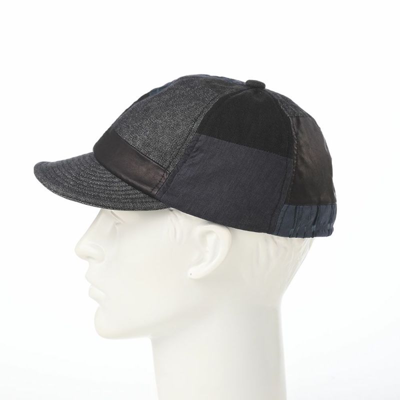 モーノのベースボールキャップ Patchwork short brim cap（パッチワークショートブリムキャップ） ブラック