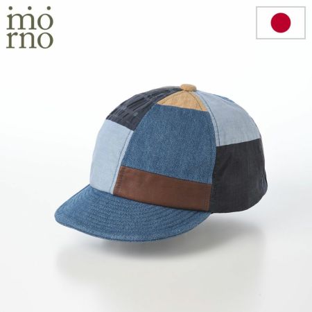 モーノのベースボールキャップ Patchwork short brim cap（パッチワークショートブリムキャップ） ブルー