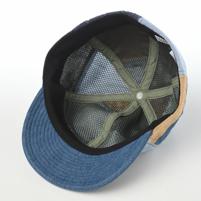モーノのベースボールキャップ Patchwork short brim cap（パッチワークショートブリムキャップ） ブルー