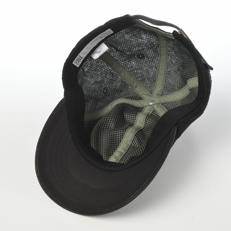 モーノのベースボールキャップ Linen & Leather  cap（リネン＆レザーキャップ） ブラック