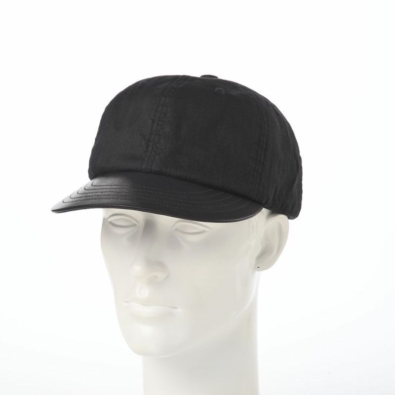 モーノのベースボールキャップ Linen & Leather  cap（リネン＆レザーキャップ） ブラック