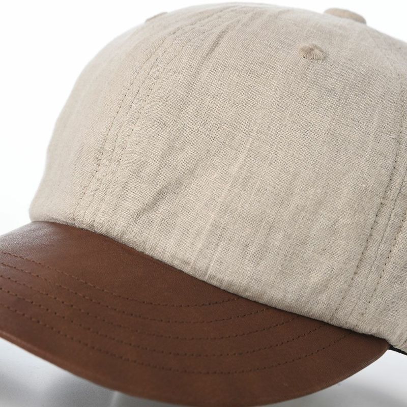 モーノのベースボールキャップ Linen & Leather  cap（リネン＆レザーキャップ） ナチュラル